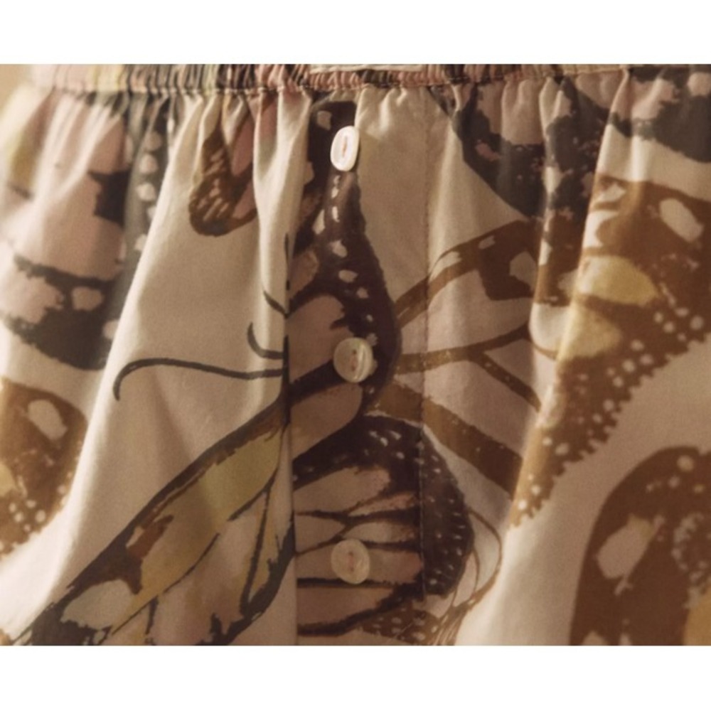 Anthropologie Pajama Short Wren Boxer Medium Sleep Bottom Butterfly Cotton New - Picture 4 of 7